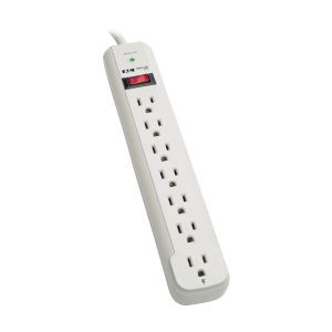 Tripp Lite Supresor de Sobretensiones Protect It!, de 7 Tomacorrientes, Cable de 1.83 m (6 pies), 1080 Joules, 1 LED de Diagnóstico, Caja en Gris Claro