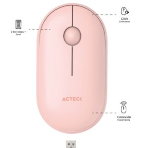 Acteck OPTIMIZE EDGE MI 460 ratón Oficina Ambidiestro RF inalámbrico Óptico 1500 DPI