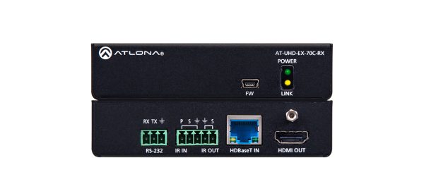 Atlona AT-UHD-EX-70C-RX extensor de audio/video Receptor AV Negro - Imagen 2