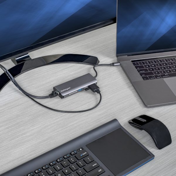 StarTech.com Adaptador Multipuertos USB C - Dock USB Tipo C a HDMI 4K de Viajes - Hub USB 3.0 de 3 Puertos - SD/SDHC - GbE - PD 3.0 Pass Through 60W - USB Tipo C/Thunderbolt 3 - Imagen 4