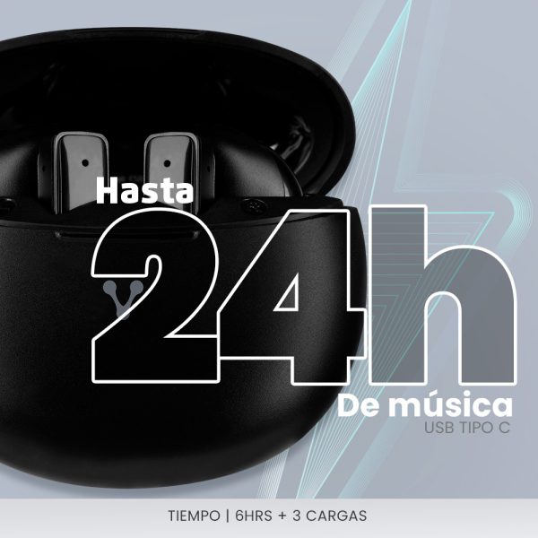 Vorago ESB-310-BK auricular y casco Auriculares True Wireless Stereo (TWS) Dentro de oído Llamadas/Música USB Tipo C Bluetooth Negro - Imagen 3