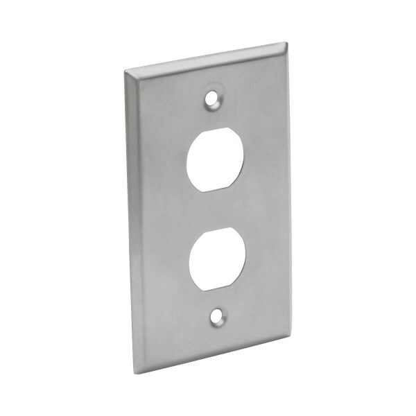 Tripp Lite N206-FP02-IND Placa Frontal de Ancho Sencillo de 2 Puertos, Acero Inoxidable, Grado Industrial, IP44, TAA
