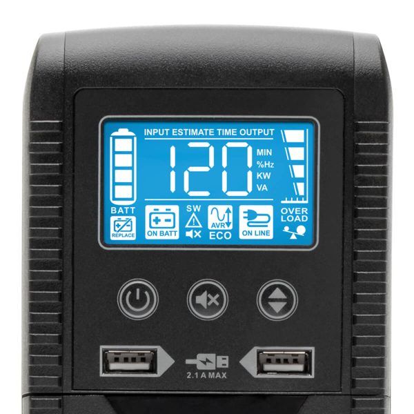 Tripp Lite ECO1500LCD UPS No Break Interactivo con USB y 10 Tomacorrientes - 120V, 1440VA, 900W, 50Hz / 60Hz, AVR, Serie ECO, ENERGY STAR - Imagen 4