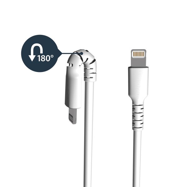 StarTech.com Cable Resistente USB-A a Lightning de 1 m Blanco - Cable de Alimentación y Sincronización USB Tipo A a Lightning con Fibra de Aramida Robusta - Con Certificación MFi de Apple - iPad/iPhone 12 - Imagen 3