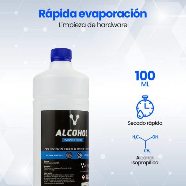 Vorago Alcohol Isopropílico limpiador de contacto 1000 ml - Imagen 2