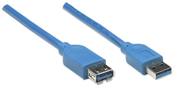 Manhattan 322447 cable USB USB 3.2 Gen 1 (3.1 Gen 1) 3 m USB A Azul - Imagen 2