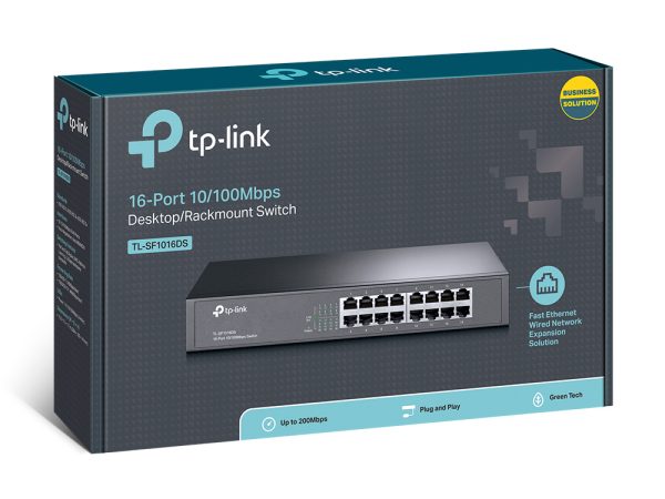 TP-Link TL-SF1016DS dispositivo de redes No administrado Fast Ethernet (10/100) 1U Negro - Imagen 4