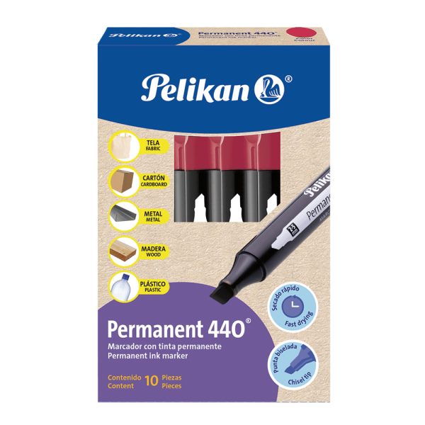 Pelikan 440 Redondo Rojo marcador permanente Punta de cincel