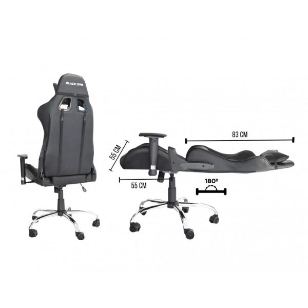 Naceb Technology Black Ops Silla de juegos para PC asiento acolchado Negro - Imagen 4