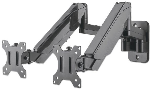 Manhattan Soporte universal de pared para dos monitores, con pistones a gas