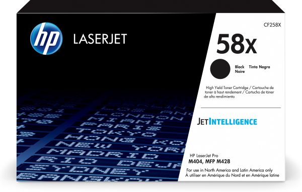 HP Cartucho original de tóner negro de alto rendimiento 58X LaserJet