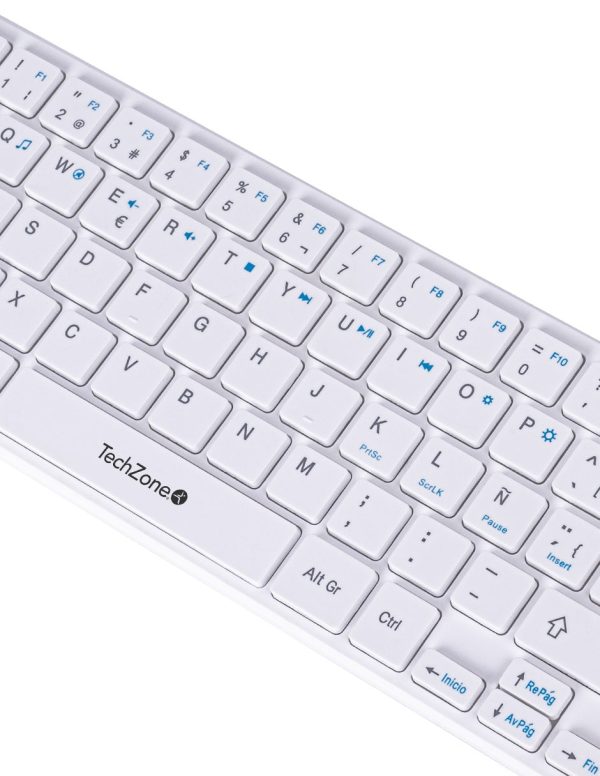 TechZone TZACCBI04 teclado Ratón incluido Hogar RF inalámbrico QWERTY Blanco - Imagen 3