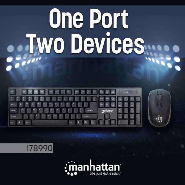 Manhattan 178990 teclado Ratón incluido Universal RF inalámbrico Negro - Imagen 2