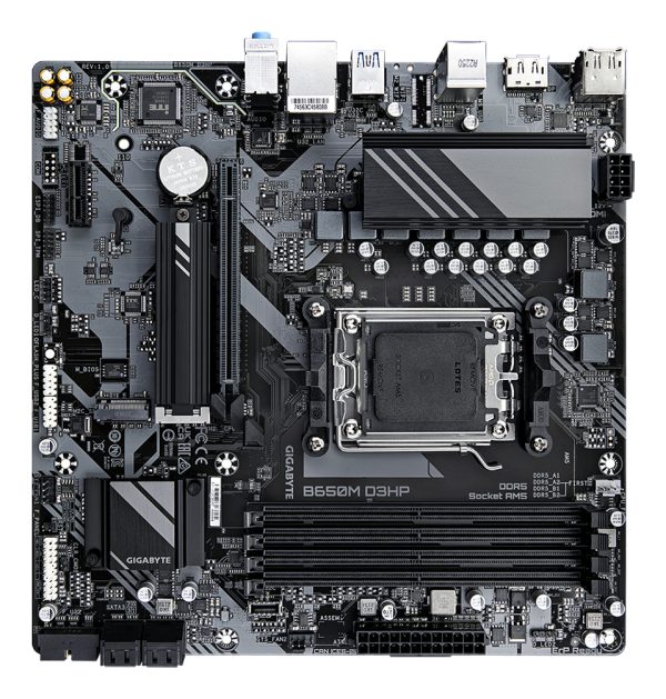 GIGABYTE B650M D3HP Placa base - AMD Ryzen serie 9000, VRM de 5+2+2 fases, hasta 7600 MHz DDR5 (OC), 2xPCIe 4.0 M.2, LAN 2,5 GbE, USB 3.2 Gen 1 - Imagen 4