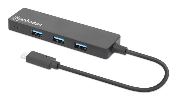 Manhattan Hub USB 3.2 Gen 1 de 4 puertos USB-A USB 3.2 Gen 1, de Tipo-C macho a 4 conectores Tipo A hembra, velocidad de transferencia hasta 5 Gbps, energía por medio del bus, negro - Imagen 2