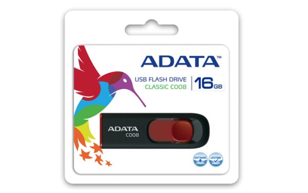 ADATA C008 unidad flash USB 16 GB USB tipo A 2.0 Negro, Rojo - Imagen 2