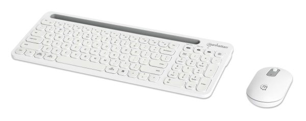 Manhattan 180580 teclado Ratón incluido Universal RF Wireless + Bluetooth QWERTY Blanco