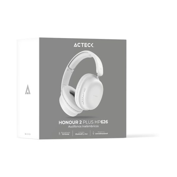 Acteck Honour 2 Plus HP626 Auriculares Inalámbrico y alámbrico Diadema Llamadas/Música USB Tipo C Bluetooth Blanco - Imagen 4