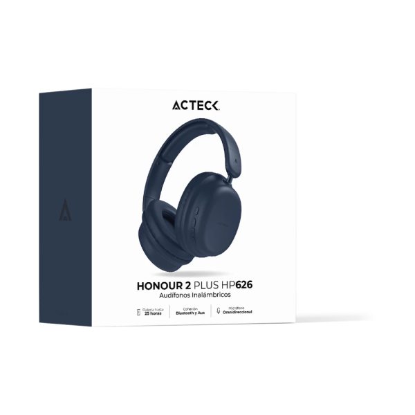 Acteck Honour 2 Plus HP626 Auriculares Inalámbrico y alámbrico Diadema Llamadas/Música USB Tipo C Bluetooth Azul - Imagen 4