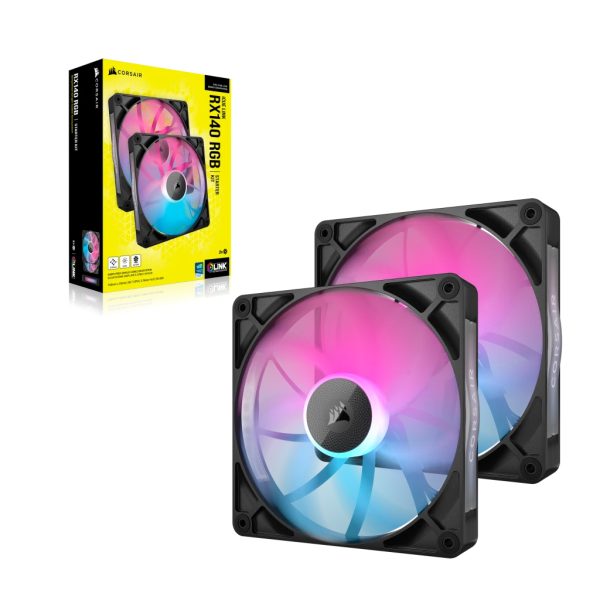 Corsair iCUE LINK RX140 RGB Gabinete de la computadora Ventilador 14 cm Negro 2 pieza(s) - Imagen 2