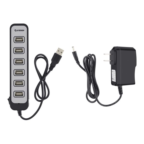 Steren USB-537 nodo concentrador USB 2.0 Negro, Gris - Imagen 3