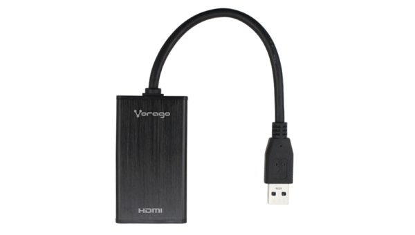 Vorago ADP-204 adaptador de cable de vídeo HDMI + 3.5mm USB tipo A Negro - Imagen 4