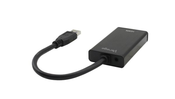 Vorago ADP-204 adaptador de cable de vídeo HDMI + 3.5mm USB tipo A Negro - Imagen 2