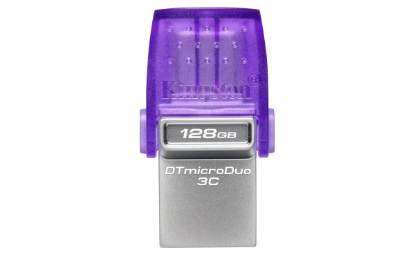 Kingston Technology DataTraveler microDuo 3C unidad flash USB 128 GB USB Type-A / USB Type-C 3.2 Gen 1 (3.1 Gen 1) Acero inoxidable, Púrpura - Imagen 3