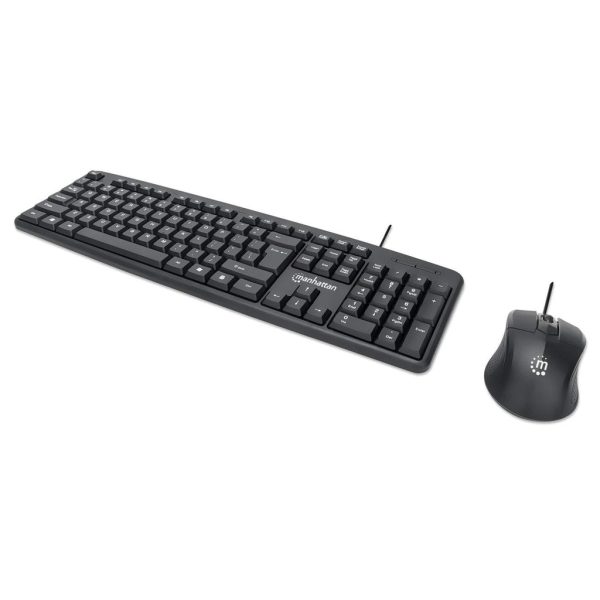 Manhattan Juego de teclado y mouse óptico, cableados