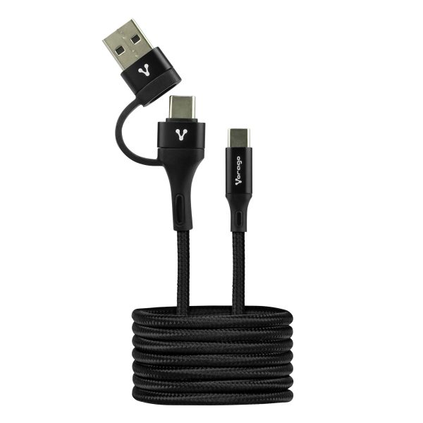 Vorago CAB-126 cable USB 1 m USB A/USB C USB C Negro - Imagen 2