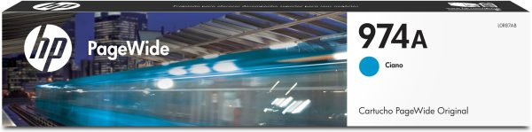 HP Cartucho original PageWide 974A cian