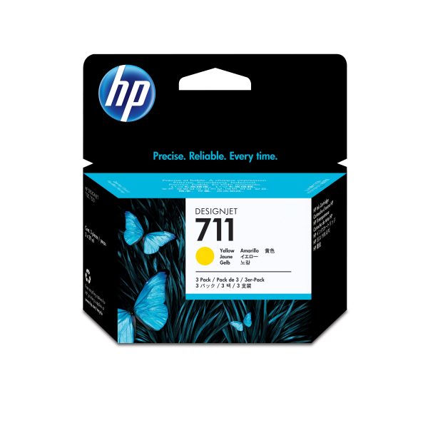 HP Pack de ahorro de 3 cartuchos de tinta DesignJet 711 amarillo de 29 ml - Imagen 4