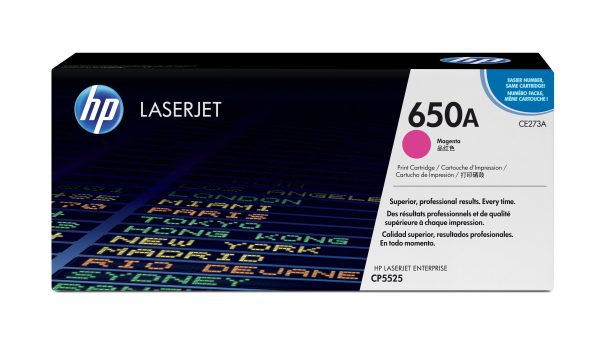HP Cartucho original de tóner magenta 650A LaserJet