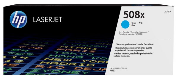 HP Cartucho de tóner original LaserJet 508X de alta capacidad cian