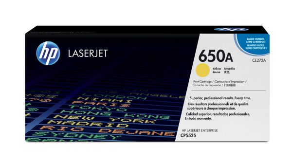 HP Cartucho de tóner original LaserJet 650A amarillo