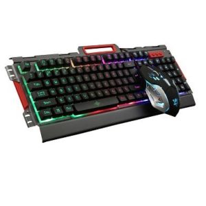 BRobotix 188533-2 teclado Ratón incluido Juego USB QWERTY Español Gris