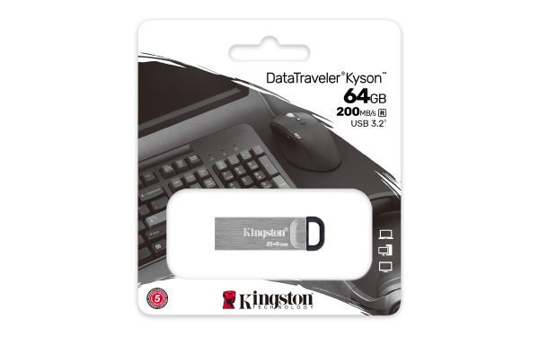 Kingston Technology DataTraveler Kyson unidad flash USB 64 GB USB tipo A 3.2 Gen 1 (3.1 Gen 1) Plata - Imagen 4