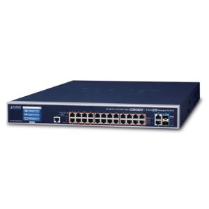 PLANET GS-6320-24UP2T2XV dispositivo de redes Gestionado L3 Gigabit Ethernet (10/100/1000) Energía sobre Ethernet (PoE) 1.25U Azul