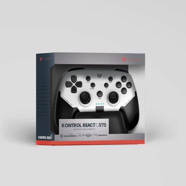 Balam Rush Kontrol React G575 Negro, Blanco Bluetooth/RF/USB Gamepad Android, Nintendo Switch, PC, PlayStation 4, Playstation 3, iOS - Imagen 4