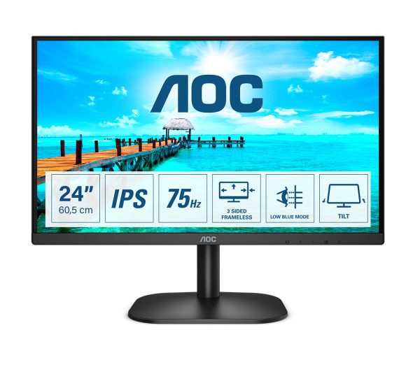 AOC B2 24B2XH monitor de computadora 60.5 cm (23.8") 1920 x 1080 Pixeles Full HD LED Negro