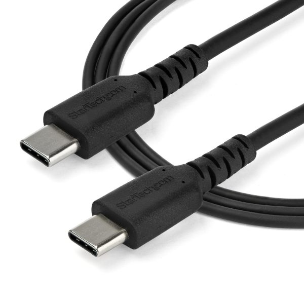 StarTech.com Cable de 1m de Carga USB C - de Carga Rápida y Sincronización USB 2.0 Tipo C a USB C para Laptops - Revestimiento TPE de Fibra de Aramida M/M 60W Negro - iPad Pro Surface - Imagen 4