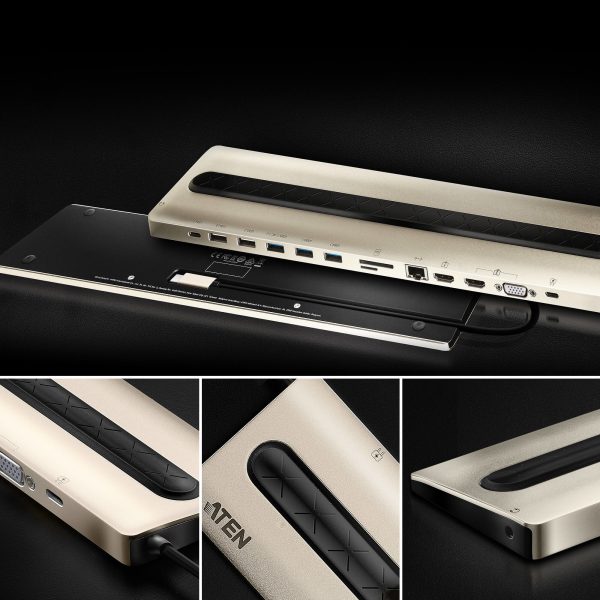 ATEN UH3237 base para laptop o replicador de puertos Alámbrico USB 3.2 Gen 1 (3.1 Gen 1) Type-C Aluminio, Negro - Imagen 4