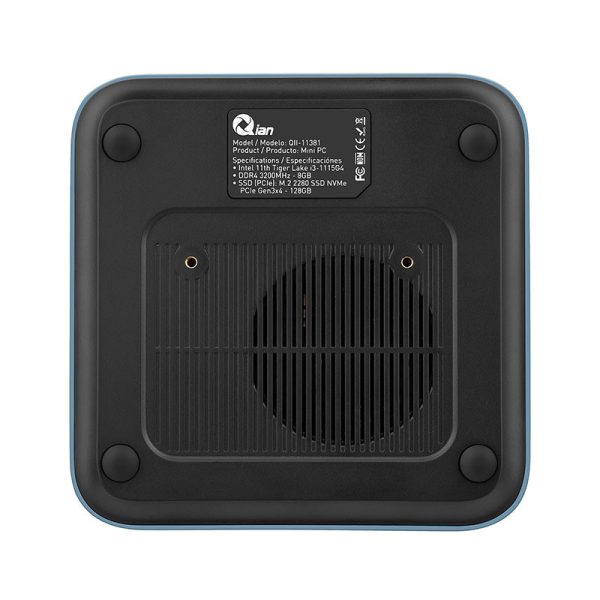 Qian QII-11381 PC/estaciòn de trabajo Intel® Core™ i3 i3-1115G4 8 GB DDR4-SDRAM 128 GB SSD Windows 11 Pro Mini PC Azul - Imagen 4