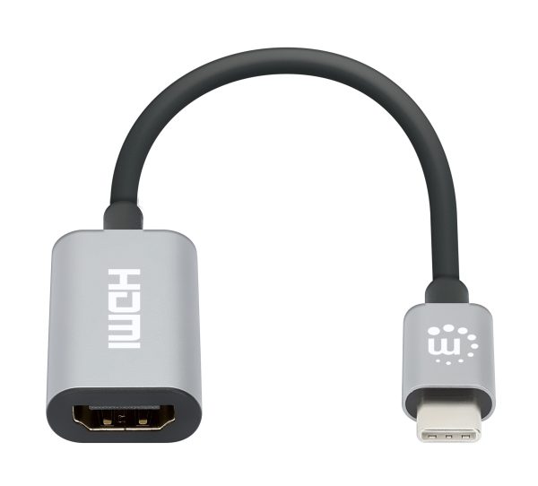 Manhattan 153973 adaptador de cable de vídeo 0.11 m USB Tipo C HDMI Gris - Imagen 3