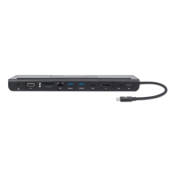 Manhattan Docking station de USB-C a 11 puertos, para tres monitores, con MST - Imagen 3