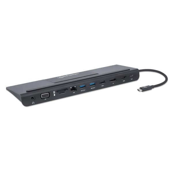 Manhattan Docking station de USB-C a 11 puertos, para tres monitores, con MST - Imagen 2