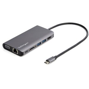 StarTech.com Adaptador Multipuertos USB-C - Mini Docking Station para Viajes con HDMI de 4K o VGA de 1080p - con Hub USB 3.0 - PD de 100W - SD - Ethernet - Audio y Micrófono