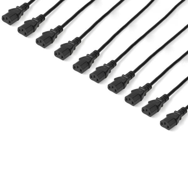 StarTech.com Paquete de 10 Cables de 3m de Alimentación de Computadora, NEMA 5-15P a C13, 10A 125V, 18AWG, Cable de Alimentación de Repuesto para Impresora, Computadora o Monitor, UL - Imagen 2