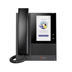 Poly Teléfono multimedia empresarial CCX 400 para Microsoft Teams y habilitado para alimentación a través de Ethernet (PoE)