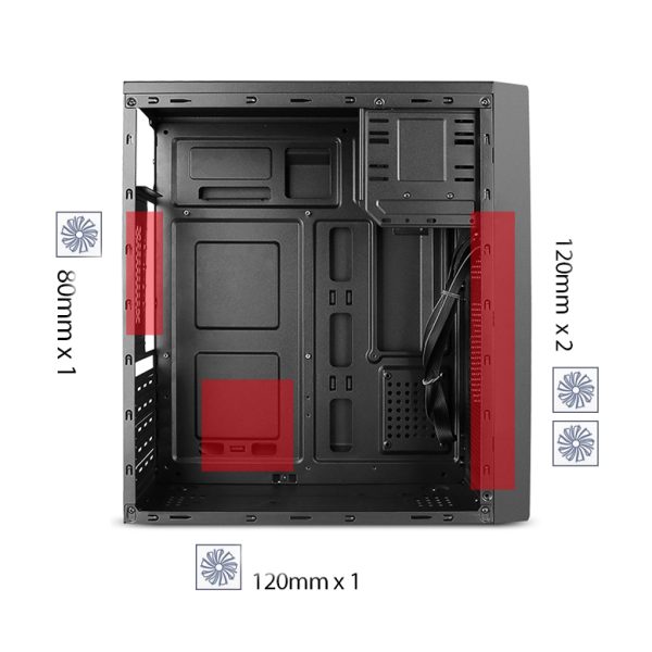 Stylos STPGAC4B gabinete de computadora Cubo Negro 500 W - Imagen 3